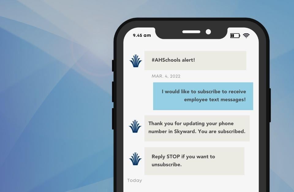 AHSchools text message alert